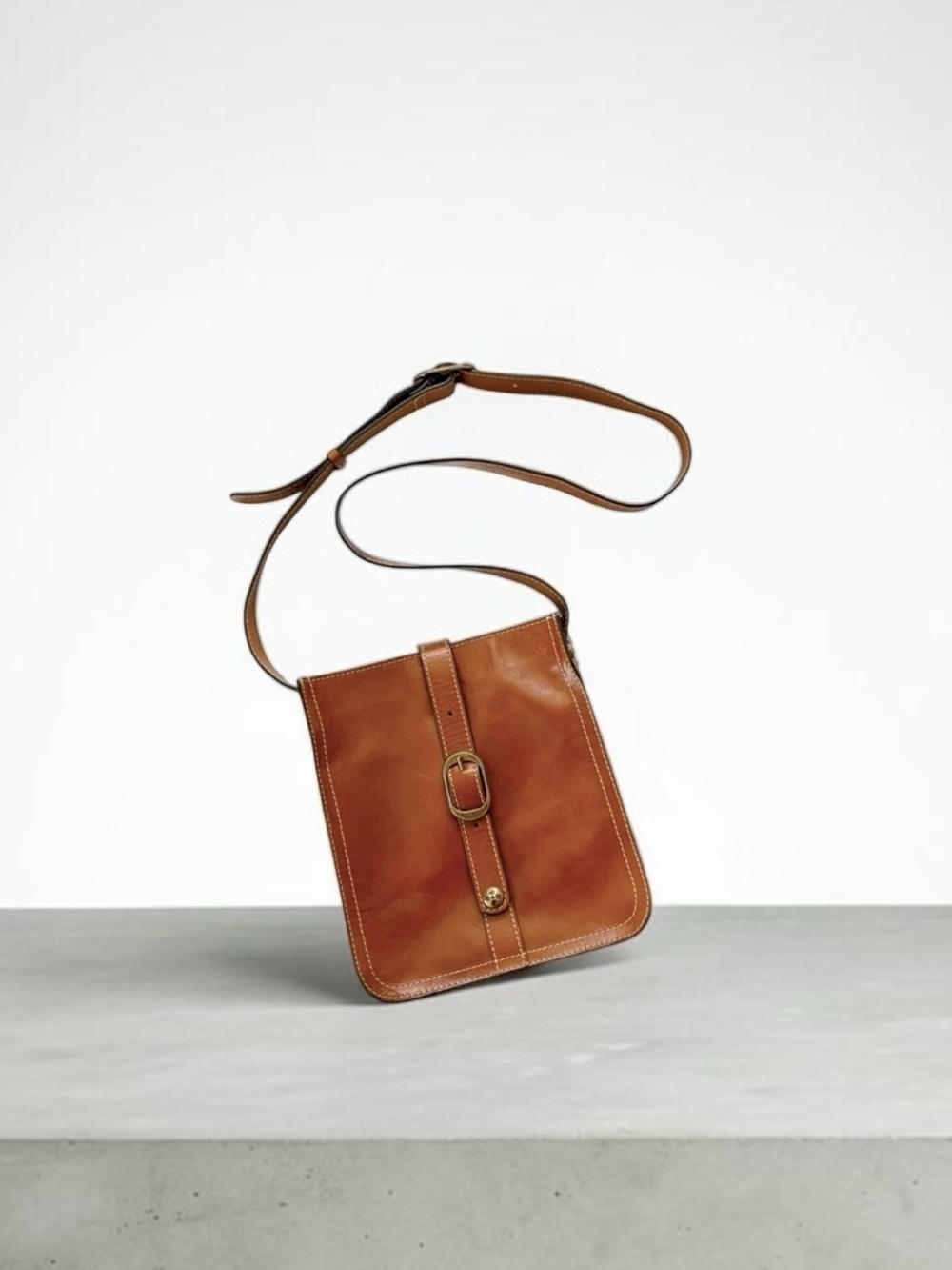 Patricia Nash Burnt Brown Crossbody Bag | Classic & Timeless | Weathered Leather